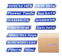 Etiquetas magnéticas para de herramientas, 12 piezas, organizador de herramientas, etiquetas magnéticas de identificación rápida, etiquetas de acero para carritos de casa, cajones, garaje