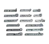 Etiquetas Magnéticas Para De Herramientas - 15 Piezas Accesorios De Organización Para De Herramientas - Etiquetas de Acero para de | Organización De Taller Almacén Armarios Y Cajones