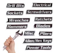 Etiquetas magnéticas para de herramientas, etiquetas magnéticas para el cofre de herramientas, etiquetas de carritos de acero, para el hogar, armario, garaje, negocios, aula, taller, oficina