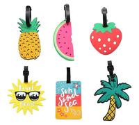 Etiquetas Maletas Viaje, Encantadora Niños Identificador Maletas Etiqueta de Equipaje con Tarjeta de Información para Maleta Bolsa 6 Piezas