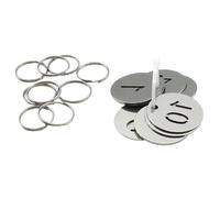 Etiquetas metálicas redondas numeradas, Metal Number Tags Stainless Steel 30mm Round Silver 50 Pcs 1-50 For Keys Organization