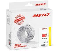 METO 30007322 - Etiquetas de precios, 22x12 mm, permanentes, rojas, 12000 unidad