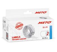 Etiquetas Meto para etiquetadoras manuales (32x19 mm, 2 líneas, blanco, 5.000 unidades, adherencia permanente, para Meto, Contact, Sato, Avery, Tovel, Samark, etc.)