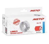 METO 30007361 - Etiquetas de precios, 32x19 mm, permanentes, rojas, 5.000 unidad