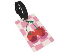 Etiquetas minimalistas de tablero de ajedrez rosa y blanco, etiquetas de equipaje, etiqueta de identificación de nombre, etiquetas de maleta, ideales para viajes, cruceros, mochilas, bolsas