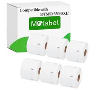 Etiquetas Multiuso Molabel - 6 rollos para Dymo S0722540 11354-57mm x 32mm Compatible con Impresoras Dymo LabelWriter 550-1000 etiquetas por rollo