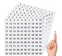 Etiquetas numeradas | 7 etiquetas consecutivas,calcomanías adhesivas resistentes a la rotura 2,54 cm Redondas Números 1 a 100 para armarios de almacenamiento