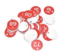 Etiquetas numeradas grabadas, Etiquetas numéricas 100 piezas Oro rojo 3,5 cm ABS(Red)