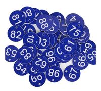 Etiquetas numeradas grabadas, Etiquetas redondas con números de colmena 1-100 Multicolor 3,5 cm 100 piezas(Dark Blue)