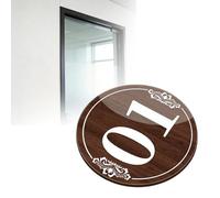 Etiquetas numéricas acrílicas autoadhesivas Etiquetas numéricas con patrón de vetas de madera marrón autoadhesivas, acrílico, película protectora, 3 cm 5 cm 8 cm(B-1-25 D 8 CM)