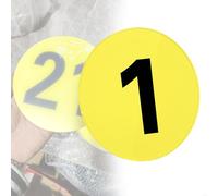 Etiquetas numéricas acrílicas autoadhesivas Etiquetas redondas de acrílico for números de casillero, del 1-5 al 1-100, multicolores, varios tamaños, autoadhesivas(Yellow-1-90,D 8 CM)