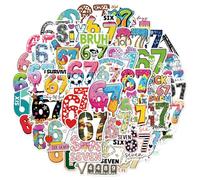 Etiquetas Números - 50 Hojas De Etiquetas Impermeables Autoadhesivas Con 67 | Adhesivos Impermeables - para Negocio Casa Puerta Botellas de Vino Vasos Cumpleaños Navidad