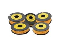 Etiquetas Para Cables 1 tubo de número de rollo EC-0.1 EC-0 EC-1 EC-2 EC-3 EC-5 marcador de Cable de tubo de número cuadrado Cable de marca colorida Número M 0 a 9(Number 6,EC-5-10mm)