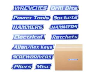 Etiquetas para de Herramientas,12 Piezas Etiquetas Magnéticas Para Baúl De Herramientas | Para Cajones de Metal | Para Hogar Cajón Garaje Negocio Taller Oficina Dormitorio