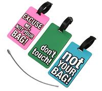Etiquetas para Equipaje, Divertidas Etiqueta Maleta Viaje Etiqueta Equipaje con Tarjeta de Información, para Maletas, Bolsas de Viaje, Mochilas Escolares- 3 Piezas