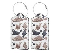 Etiquetas para equipaje, etiqueta de lazo de acero inoxidable de cuero, etiqueta con nombre, etiqueta para equipaje para maletas,Sellos Ilustración León Marino