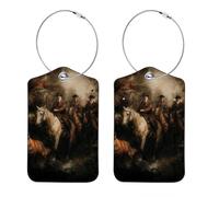 Etiquetas para equipaje "Famous Fox Hunt" (3), paquete de 2 etiquetas de cuero sintético para maletas, etiquetas para proteger la privacidad, artículos esenciales de viaje.