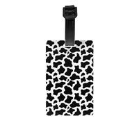 Etiquetas para maletas con estampado de vaca, etiquetas para maletas en blanco y negro, identificadores de equipaje para maletas, etiquetas de identificación, etiquetas de viaje con nombre para mal