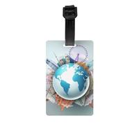 Etiquetas para maletas - Vamos a viajar por el mundo Etiquetas para maletas Identificadores de equipaje para maletas - Etiquetas de identificación Nombre de bolso Etiquetas de viaje para equipaje A