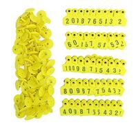 Etiquetas para Orejas de Cerdos, Juego de 100 Unidades 001-100, Plástico Duradero, 5x4.2cm - Identificación Clara, Resistente a Condiciones Climáticas, Ideal para Gestión Ganad