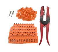 Etiquetas para orejas para ganado | Etiquetas de ganado de pasto - Número 001-100 Etiquetas de oreja con aplicador para gestión de ganado, ovejas, vacas, ganado, cabras, programas de identificación