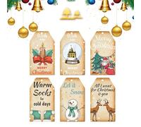 Etiquetas para regalos de Navidad con cordón, etiquetas para regalos de Navidad - 60 piezas Decoración etiqueta navideña Etiquetas navideñas, etiquetas decorativas navideñas para familia, amigos,