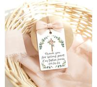 Etiquetas personalizadas de recuerdo de bautizo, etiquetas colgantes de Mi Bautizo, etiquetas religiosas de Dios bendiga imprimibles para niñas y niños, etiquetas de regalo de bautizo, decoraciones de