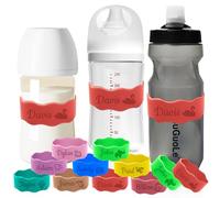 Etiquetas personalizadas para biberones Reutilizables, Bandas de silicona personalizables con nombre para biberones Taza grabada Bandas impermeables para biberones