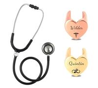 Etiquetas personalizadas para nombre y estetoscopio, etiquetas de identidad decorativas, regalo de excelencia para médicos, veterinarios, estudiantes de medicina y enfermería (estilo 3)