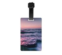 Etiquetas pintorescas de equipaje de agua de mar para maletas, etiquetas duraderas para bolsas para reconocer fácilmente bolsas esenciales para viajar