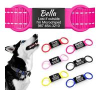 Etiquetas placa perro Personalizadas - chapas personalizadas con grabado silencioso, etiquetas elásticas de silicona para perros y gatos, varios para animales de talla grande, mediana y pequeña