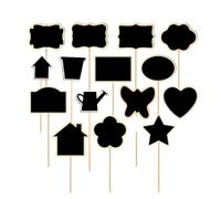 Etiquetas plantas Etiquetas creativas de pizarra for plantas, madera, varias formas, reutilizables, for escribir, con flores, for macetas, decoración, herramienta jardín(Color 07,100PCS)