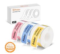 Etiquetas Pristar P15, 3 Rollos 12mm x 40mm, Cinta de Etiquetas Térmicas | Autoadhesivas Compatible con La Rotuladora P15, Rosa + Amarillo + Azul, 160 Etiquetas/Rollo