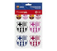 Etiquetas Reflectantes FC Barcelona 12 Unidades | Adhesivos Escudo Oficial Alta Visibilidad hasta 200m | Homologadas | Producto Oficial Barça