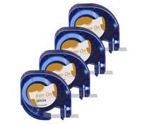 Etiquetas termoadhesivas de tela de 12 mm compatibles con A18771 A18768 negro sobre blanco para rotuladora LT100H(4PK)