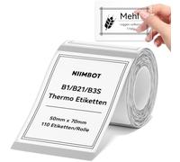 Etiquetas termoadhesivas NIIMBOT, cinta de etiquetas de papel B1/B21/B3S para la escuela, el hogar, la oficina, pequeñas empresas (rectangular claro - 50 x 70 mm)
