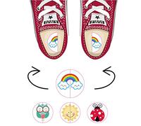 Etiquetas zapatos para diferenciar derecho izquierdo. 20 pares pegatinas niños escuela niña. der izq