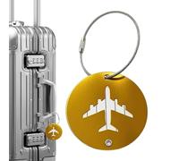 Etiquette Valise - Etiquette Valise Voyage Avion | Etiquettes À Bagage | Étiquettes De - Bagages De Carte De Nom Ronde | Double Face En Métal, De Bagage De Carte De Nom De Conception D'avion Pour