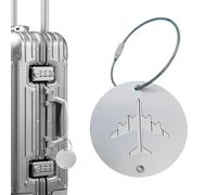 Etiquette Valise - Etiquette Valise Voyage Avion | Etiquettes À Bagage | Étiquettes De - Bagages De Carte De Nom Ronde | Double Face En Métal, De Bagage De Carte De Nom De Conception D'avion Pour