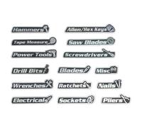 Étiquettes Magnétiques Pour Boîte À Outils - 15 Pièces Tags D'Organisation Pour Boîte À Outils | Étiquettes Réutilisables Pour | 1,57~4,72 PouGarage Atelier Entrepôt Armoires Chariots Tiroirs