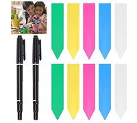 Étiquettes Pour Plantes, 500 Etiquettes en Plastique Pour Plantes, Etiquettes pour Plantes de Jardin, Etiquettes en Plastique Pour Herbes, Légumes (Comprend 2 Marqueurs Noirs)