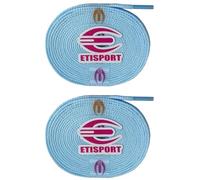 ETISPORT Par de Cordones Patinaje Planos Profesionales, Botas Hielo, Artístico, línea sobre Ruedas. Resistentes. (Azul Cielo, 2,4 m | 94,4 in)