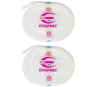 ETISPORT Par de Cordones Patinaje Planos Profesionales, Botas Hielo, Artístico, línea sobre Ruedas. Resistentes. (Blanco, 3 m | 118 in)