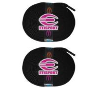 ETISPORT Par de Cordones Patinaje Planos Profesionales, Botas Hielo, Artístico, línea sobre Ruedas. Resistentes. (Negro, 2,7 m | 106 in)