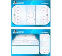 ETISPORT Pizarra táctica Hockey Hielo para Entrenador Personalizada con Nombre y Escudo del Club. Tablero de borrado en seco 30,5 x 20,5cm