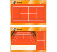 ETISPORT Pizarra táctica Tenis Tierra para Entrenador Personalizada con Nombre y Escudo del Club. Tablero de borrado en seco 30,5 x 20,5cm