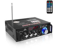 Etlephe Amplificador Audio HiFi 600W con Bluetooth 5.0, 12V 220V 2 Canales, Pantalla LCD, Alta Fidelidad, Radio FM Portátil, SD Card/USB Input, para Hogar o Coche