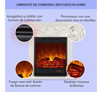 Etna Pozzolana Chimenea eléctrica 1800W con temporizador semanal y mando a distancia Klarstein