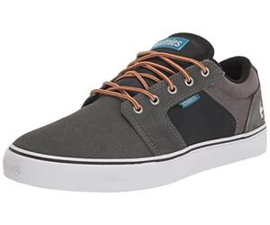 Etnies Barge LS - Tenis de Skate para Hombre, Gris/Negro/Amarillo, Talla 46, Gris, Negro, Amarillo., 43 1/3 EU