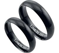 etNox hard and heavy Love 'Til Death Unisex Anillo Negro acero inoxidable